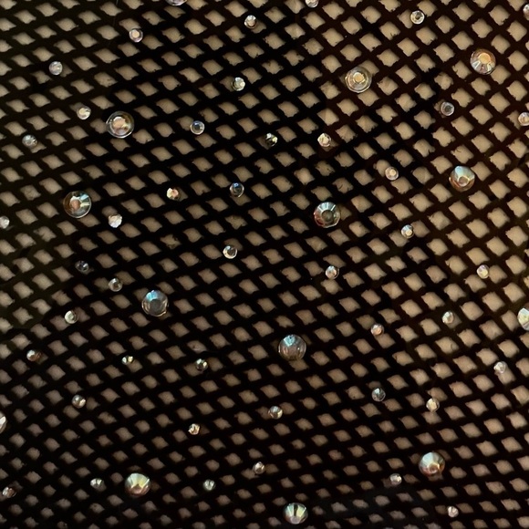 RHINESTONE EMBELLISHED FISHNET STOCKINGS - Picture 8 of 14
